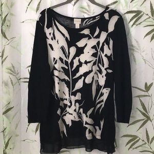 Chico’s Black & White Lightweight Sweater.  Sz 1 (8-10) 53% Cotton Bundle